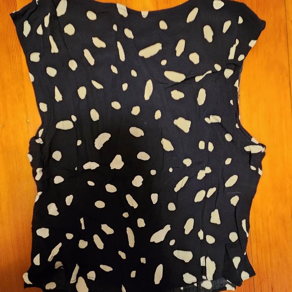 Aritzia Black and White Polka Dot Blouse - Picture 3 of 6